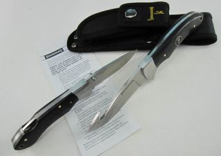New Browning Wood Handle Hunter Guthook Folding Pocket Knife Combo Set 