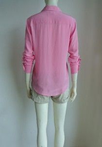 New Equipment Brett Washed Silk Blouse Shirt Hot Pink XS s M $198 