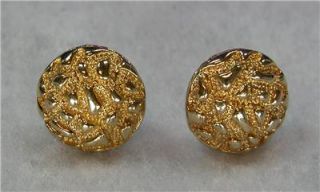 Faux Gold Button Earrings from Beverly Hills 90210