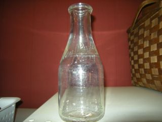 vintage 1 qt tinley park dairy milk bottle illinois ill