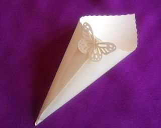 20 Butterfly Wedding Confetti Cones Various Colours
