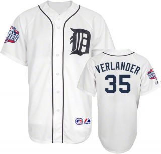 Justin Verlander 2012 Detroit Tigers World Series Home Jersey Mens Sz 