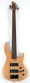 Brice HXB 405 Nat Spalted Fretless Bass Guitar 5 String