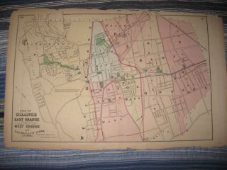 ANTIQUE 1872 EAST WEST ORANGE LLEWELLYN PARK PATERSON NEW JERSEY 