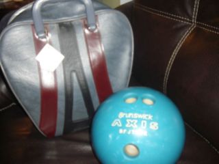 Vtg Brunswick Bowling Ball 12 lbs and Bag