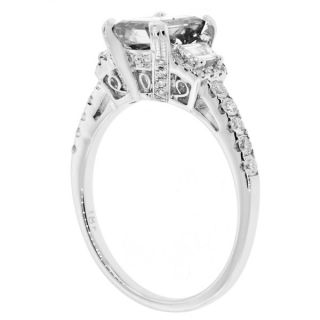 75 TCW 14k Radiant Cut Diamond Engagement Ring