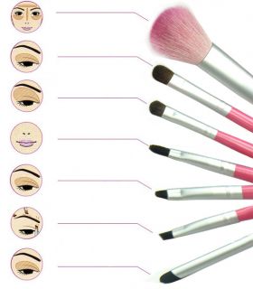 PRO 7pcs Sets Makeup Brushes Cosmetic Kit / case Powder Eyebrow Eye 