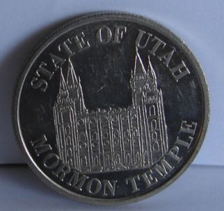 1896 SALT LAKE LDS TEMPLE ~ BRIGHAM YOUNG MORMON MEDAL . This medal 