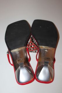Bruno Magli Women Swarovski Crystal Slipper Sandals $350 Shoes 8 5 