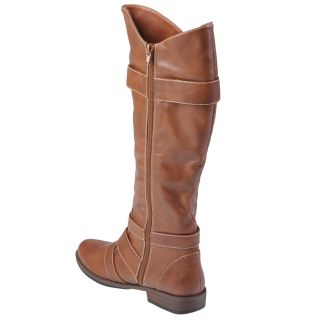 Brinley Co Womens Round Toe Buckle Detail Boots