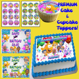 Bubble Guppies Edible Cake Cupcake Toppers Picture Decorations Sugar 