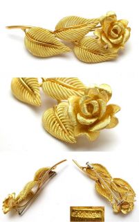 Cartier Estate Rose Flower Brooch Pin Solid 18K Yellow Gold skuwm5876