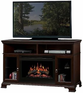 Dimplex Brookings Electric Fireplace Espresso, With Logs Embers Fire 