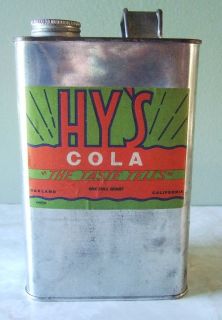 Hys Cola The Taste Tells Label On Tin Can TAMOMS