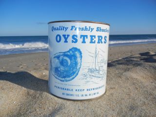 Warren Denton Seafood Co Oysters Broomes Island MD 98 Fresh Oyster Tin 