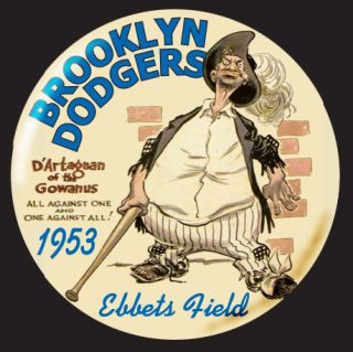 1953 Brooklyn Dodgers Bum Ebbets Field Pinback Button