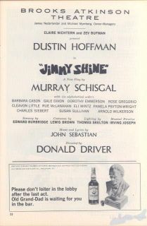 Playbill Jimmy Shine Dustin Hoffman Brooks Atkinson