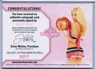 BUFFY TYLER 2012 BENCHWARMER NATIONAL #d 3/5 Y LETTERS AUTO PATCH 
