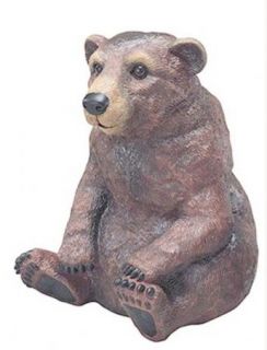Sitting Brown Bear Mom Statue Outdoor Woods Lawn Decor