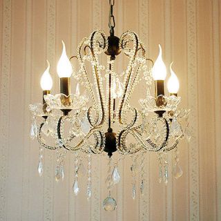   CRYSTAL CHANDELIER 5 ARMS LAMPS CEILING PENDANT ANTIQUE FURNITURE