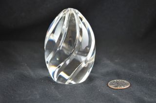   Designs Poland Art Glass Paperweight   Egg Shaped W/Swirls