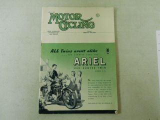 April 3, 1952, Motor Cycling Magazine, Ariel Red Hunter Twin 
