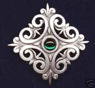renaissance jewelry pirate brooch green crystal 0575 11