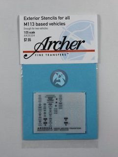 Archer Fine Transfers 1/35 Exterior Stenciling for M113 Based Vehicles 