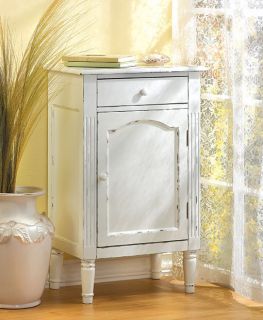   accent End Table Square shabby Cabinet night stand door vintage look
