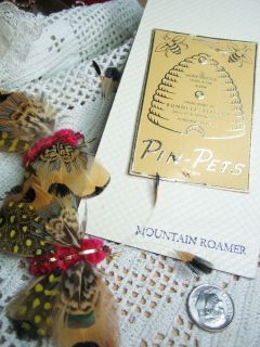 Bunnell Sisters Pin Pets Feather Butterfly Pins Brooch