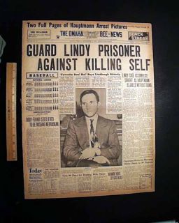 BRUNO HAUPTMANN Lindbergh Baby Killer ? 1934 Newspaper