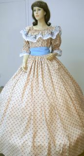 Civil War Southern Belle Pioneer Sass Dress Costume