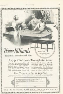 1926 Brunswick Balke Billiards Pool Home Club Sport Game Play Ball 