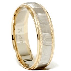   Mens Gold High Quality Wedding Band Brushed Ring Free Sizing