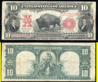 1901 $10 Bison United States Note Scarce 