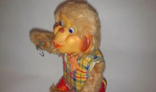 1950s Bubble Blowing Monkey Battery Tin Toy by Alps of Japan Working 