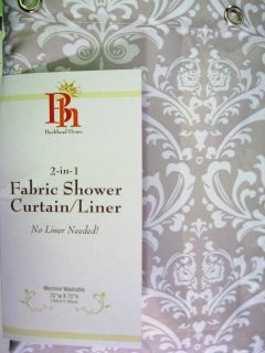 Buckhead Home Shower Curtain Liner 2 in 1 Taupe New