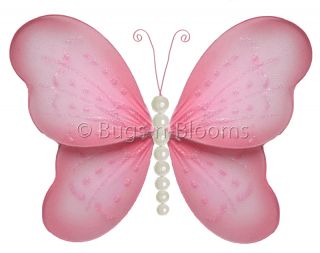 Pink Pearl Butterfly Decoration Bedroom Home Hanging Decor Garden 