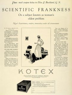   Kotex Sanitary Pads Ellen J. Buckland Nurse Floyd Brink Art