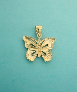 10K Solid Yellow Gold Butterfly Charm 7 8