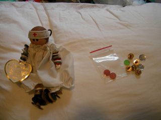 1992 CRAFTED NURSE BUTTON BABY DOLL OLD NEW BUTTONS FREE EXTRA BUTTONS