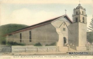   Colored Ventura California San Buenaventura Mission Postcard
