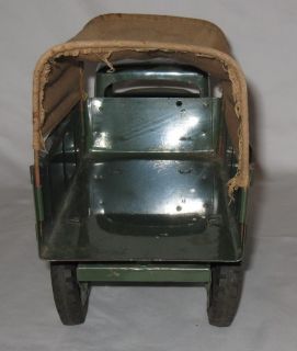 1940s BUDDY L ARMY TRANSPORT TRUCK PRESSED STEEL 19.5 LONG