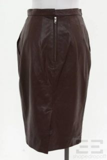 By Malene Birger Burgundy Leather Pencil Skirt Size 36