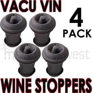 Vacu Vin Vacuum Wine Stopper Replacements 4 Pack New