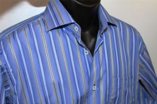 Bugatchi Uomo Classic Fit Striped Sports Shirt Size M
