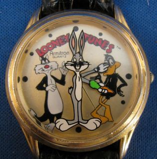 NICE BUGS BUNNY SYLVESTER DAFFY QUARTZ WATCH MUST L K COLLECTIBLE