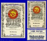 Old Port Byron NY Witch Hazel Pharmacy Medicine Labels