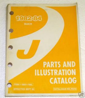 1982 1984 Buick Skyhawk GM Parts Illustrations Manual