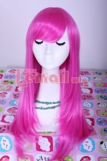 55cm Long 4 Colors Anime Straight Smooth Cosplay Wig CW143 Free Cap 